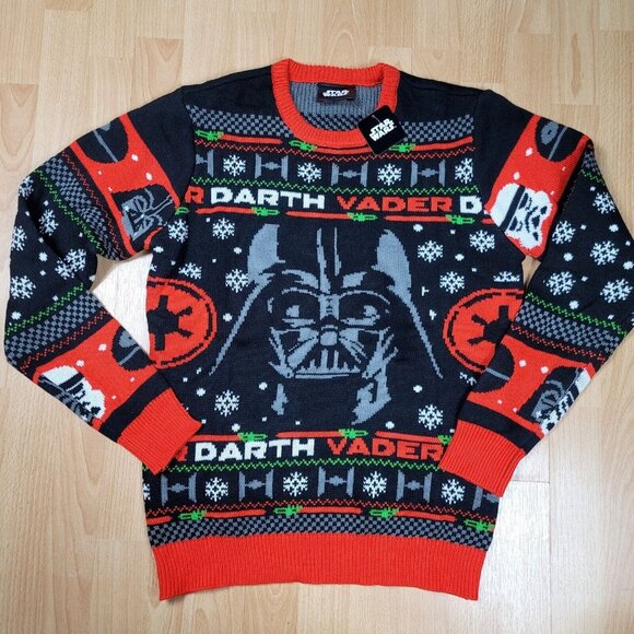 NEW Star Wars Darth Vader Ugly Christmas Sweater Men's Size Large Holiday Knit‎